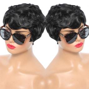 img 1 attached to 🔥 UPerfe Short Pixie Cut Wigs: Stylish Synthetic Black Wig for Black Women - Daily Heat Resistant Fiber, Natural Looking 1B Color Hair Replacement