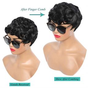 img 3 attached to 🔥 UPerfe Short Pixie Cut Wigs: Stylish Synthetic Black Wig for Black Women - Daily Heat Resistant Fiber, Natural Looking 1B Color Hair Replacement