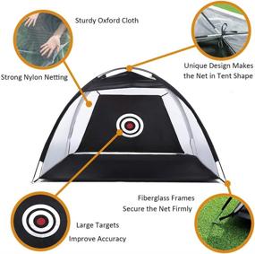 img 3 attached to Veggicy Golf Hitting Net for Indoor and Outdoor Practice - Golf Training Aids with Chipping Net and Hitting Mat for Backyard