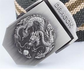 img 1 attached to 🐉 LerBen Adjustable Canvas Dragon Military Men's Accessories: Versatile and Stylish Must-Haves for Men