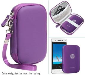 img 3 attached to Защитный фиолетовый чехол для HP Sprocket, Polaroid Snap Touch, ZIP Mobile Printer, Lifeprint 2x3 Printer: Сетчатый карман для бумаги и кабеля.