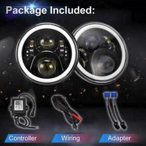 img 1 attached to ICBEAMER 7-inch RGB LED Headlights Bulb with Halo Angel Eye - DOT Approved, Phone APP Bluetooth Control for Jeep Wrangler 1997-2018