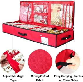 img 1 attached to Red Under Bed Gift Wrap Organizer Containers Box - SumDirect 14x40inch Wrapping Paper Storage