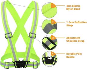 img 3 attached to K-Brands Reflective Vest: Ultimate High Visibility for Running, Biking & More