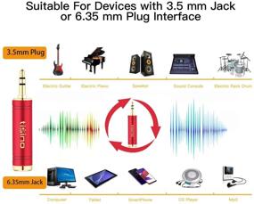 img 2 attached to DISINO 3.5mm to 1/4 Adapter, High Quality Gold-Plated Pure Copper 1/8 inch Male to 1/4 inch Female Stereo Jack - 2 Pack