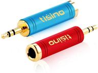 disino 3.5mm to 1/4 adapter, high quality gold-plated pure copper 1/8 inch male to 1/4 inch female stereo jack - 2 pack logo