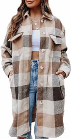 img 4 attached to Lentta Womens Shacket Jackets Khaki XL