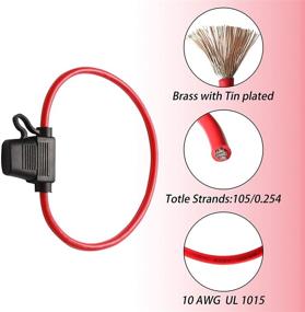 img 1 attached to 🔌 Entronp 3 Pack 10 AWG Inline Fuse Holder - Reliable Tinned Copper 10 Gauge Fuse Holder 12V/32V with Fuses and 12 Inch Loop