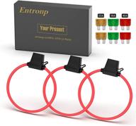 🔌 entronp 3 pack 10 awg inline fuse holder - reliable tinned copper 10 gauge fuse holder 12v/32v with fuses and 12 inch loop logo