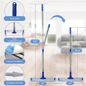 img 2 attached to 🧹 Professional Microfiber Mop Floor Cleaning System - 18" Flat Mop with Stainless Steel Handle, Includes 4 Reusable Washable Mop Pads - Ideal for Wet and Dust Mopping on Hardwood, Vinyl, Laminate, and Tile Surfaces