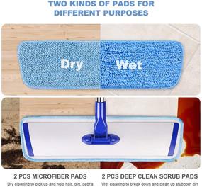 img 3 attached to 🧹 Professional Microfiber Mop Floor Cleaning System - 18" Flat Mop with Stainless Steel Handle, Includes 4 Reusable Washable Mop Pads - Ideal for Wet and Dust Mopping on Hardwood, Vinyl, Laminate, and Tile Surfaces