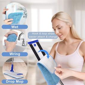 img 1 attached to 🧹 Professional Microfiber Mop Floor Cleaning System - 18" Flat Mop with Stainless Steel Handle, Includes 4 Reusable Washable Mop Pads - Ideal for Wet and Dust Mopping on Hardwood, Vinyl, Laminate, and Tile Surfaces