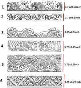 img 2 attached to 🌊 Chinese Japanese Retro Style Ocean Waves Border Lines Clouds Stamps Scrapbook DIY Photo Album Cards Clear Rubber Stamp Transparent Stamp Set …