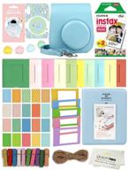 fujifilm instax mini 11 deluxe 8 in 1 accessory bundle kit case album stickers frames and quality photo microfiber cloth (sky blue) logo