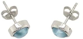 img 3 attached to 💎 Sterling Silver Natural Larimar Round Stud Earrings: Sizes Range from 6mm to 12mm