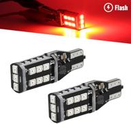 💡 high power 60w red flash strobe led 3rd brake high mount stop light bulbs - 2x t10 921 912 logo