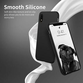 img 2 attached to 📱 OTOFLY iPhone XR Case - Silky Smooth Soft Touch Silicone for Full-Body Protection (Black)