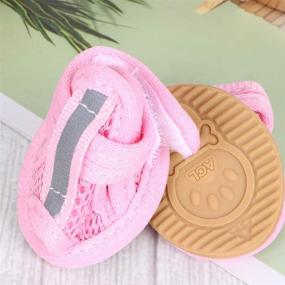 img 3 attached to Stay Pawsitively Stylish and Safe with balacoo 4pcs Dog Mesh Sandals - Breathable Anti-Slip Sneakers for Puppy Teddy! (Pink)