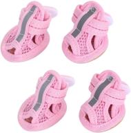 stay pawsitively stylish and safe with balacoo 4pcs dog mesh sandals - breathable anti-slip sneakers for puppy teddy! (pink) логотип