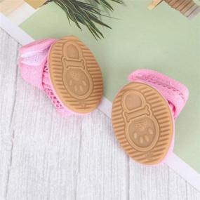 img 1 attached to Stay Pawsitively Stylish and Safe with balacoo 4pcs Dog Mesh Sandals - Breathable Anti-Slip Sneakers for Puppy Teddy! (Pink)