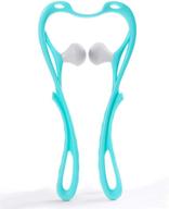 💆 swan-neck handheld self muscle massager - lightweight & portable shoulder relaxer, with massage point for neck muscle relief (technology blue) logo