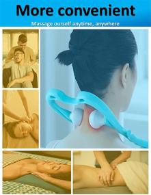 img 3 attached to 💆 Swan-neck Handheld Self Muscle Massager - Lightweight & Portable Shoulder Relaxer, with Massage Point for Neck Muscle Relief (Technology Blue)