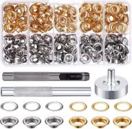 🪡 grommet kit - 200 sets eyelets with 3-piece install tool kit, 2 colors - 1/4 inch inner diameter logo