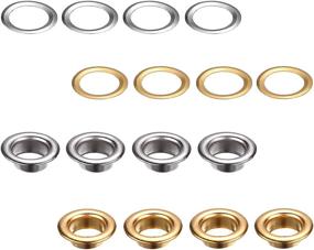 img 1 attached to 🪡 Grommet Kit - 200 Sets Eyelets with 3-Piece Install Tool Kit, 2 Colors - 1/4 Inch Inner Diameter