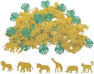 🦁 topfunyy jungle animal confetti: safari themed gold glitter zoom shaped confetti - perfect baby shower & kids birthday party favors (100pcs) logo