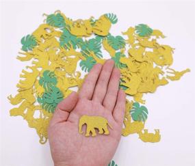 img 1 attached to 🦁 Topfunyy Jungle Animal Confetti: Safari Themed Gold Glitter Zoom Shaped Confetti - Perfect Baby Shower & Kids Birthday Party Favors (100PCS)