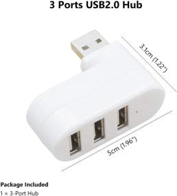 img 1 attached to Sudroid 3-Port USB 2.0 Rotatable Hub - White