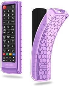 img 4 attached to 📱 CaseBot Silicone Case for Samsung TV Remote - Honey Comb Lightweight Anti Slip Shockproof Cover for Samsung BN59-01315A BN59-01199F AA59-00666A BN59-01301A Remote - Purple Glow in The Dark: Ultimate Protection and Style