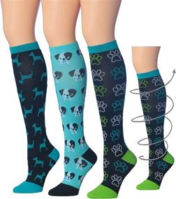 img 2 attached to 🧦 Ronnox Compression Socks: Stylish Knee High Patterned Socks for Men & Women (3 Pairs)