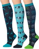 🧦 ronnox compression socks: stylish knee high patterned socks for men & women (3 pairs) logo