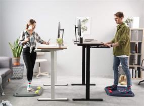img 2 attached to 🖥️ FEZIBO Dual Motor Height Adjustable Electric Standing Desk with Splice Board - Full Sit Stand Home Office Table, 48 x 24 Inch, White Frame/White and Natural Top