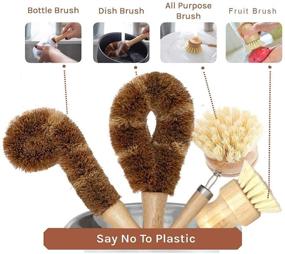 img 2 attached to Ecozoi 5 Piece Bamboo Dish Brush Set: Sustainable 🌿 Kitchen Brushes for Eco-Friendly Cleaning of Vegetables, Dishes, Pots, Pans