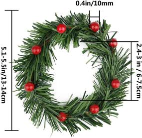 img 3 attached to 🕯️ Lystaii 10pcs Christmas Candle Rings - Red Artificial Berry Candle Rings with Grass Mini Christmas Wreath for Pillar Candle Decorations - Perfect for Christmas Holidays, Rustic Wedding Centerpieces, and Festive Table Décor (Medium)