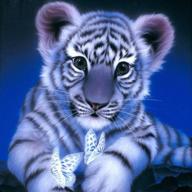 cute tiger 5d diamond painting kit: diy square rhinestone embroidery cross stitch for stunning wall decor logo