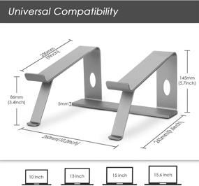 img 2 attached to 💻 Ноутбук стенд Sendowtek - Регулируемый алюминиевый эргономичный подставка для планшета под MacBook, iPad, HP, Dell, Lenovo и другие 10-15,6" - Серый, Складной и Портативный держатель для компьютера