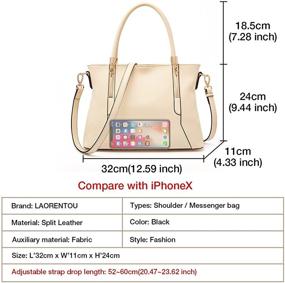 img 3 attached to LAORENTOU Genuine Leather Handbag Shoulder Women's Handbags & Wallets