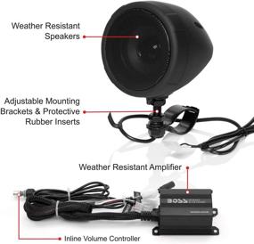 img 2 attached to BOSS Audio MCBK420B Motorcycle Bluetooth Speaker System - Compact Amplifier & Weatherproof 3 Inch Speakers, ATV & Motorcycle Use, 12V Vehicles