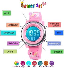 img 1 attached to Watches Cartoon Waterproof Stopwatch Silicone Girls' Watches