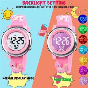 img 3 attached to Watches Cartoon Waterproof Stopwatch Silicone Girls' Watches