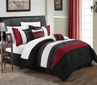 chic home cs1213-212-an carlton 6-piece comforter set in king size - elegant black design logo