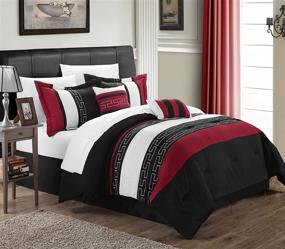 img 4 attached to Chic Home CS1213-212-AN Carlton 6-Piece Comforter Set in King Size - Elegant Black Design