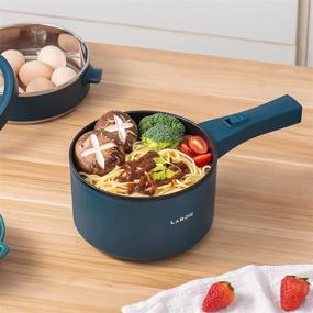 img 3 attached to 🍲 Electric Hot Pot Upgraded: Non-Stick Pan, 1.89L Mini Pot with Temperature Control and Steamer - Perfect for Steak, Fried Rice, Noodles, Oatmeal, Soup, Eggs, and Vegetables!