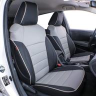 ekr custom fit full set car seat covers for select toyota corolla s se xse sedan 2014 2015 2016 2017 2018 2019 - leatherette (black/gray) logo