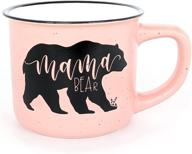 ☕ cute oversized pink mom mug by june & lucy - 15oz microwave and dishwasher safe - perfect gift for camping and coffee-loving moms! logo