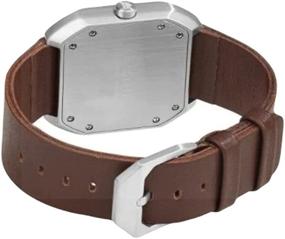 img 3 attached to Slow Motion 08 - Swiss-Made 24-Hour Watch - Silver with Dark Brown Leather Strap