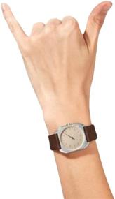 img 2 attached to Slow Motion 08 - Swiss-Made 24-Hour Watch - Silver with Dark Brown Leather Strap